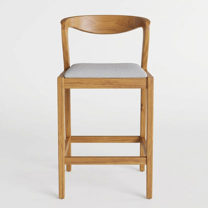 Teak bar stool Duda – boho furniture handcrafted in Bali by BaliSouk (vue 4)