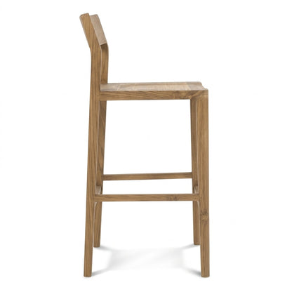 Teak bar stool Kir – boho furniture handcrafted in Bali by BaliSouk – set of 2