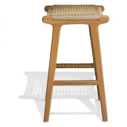 Teak bar stool Malboro – boho furniture handcrafted in Bali by BaliSouk (vue 3)