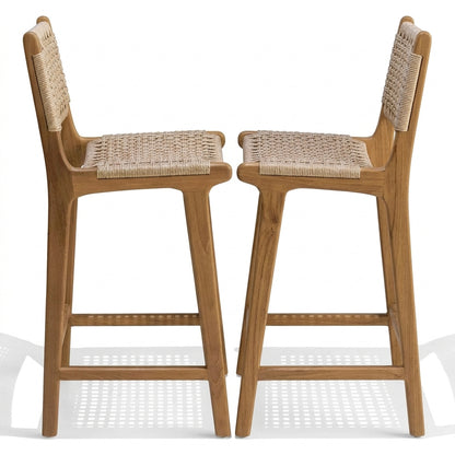 Teak bar stool Malboro Bar Stool With Back – boho furniture handcrafted in Bali by BaliSouk (vue 5)