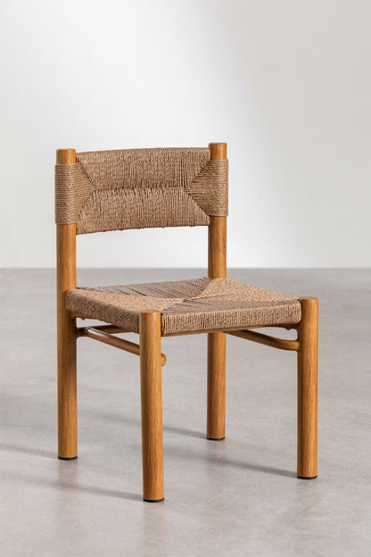Teak dining chair Japandi – boho furniture handcrafted in Bali by BaliSouk