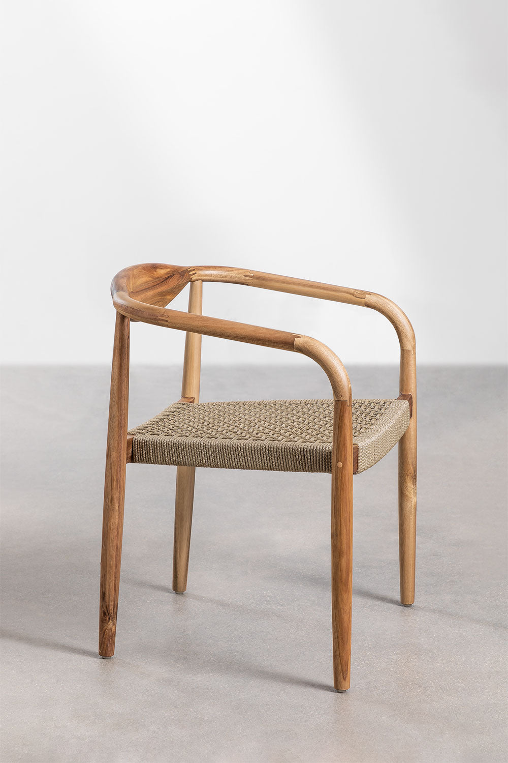 Teak dining chair Bull – boho furniture handcrafted in Bali by BaliSouk (vue 2)