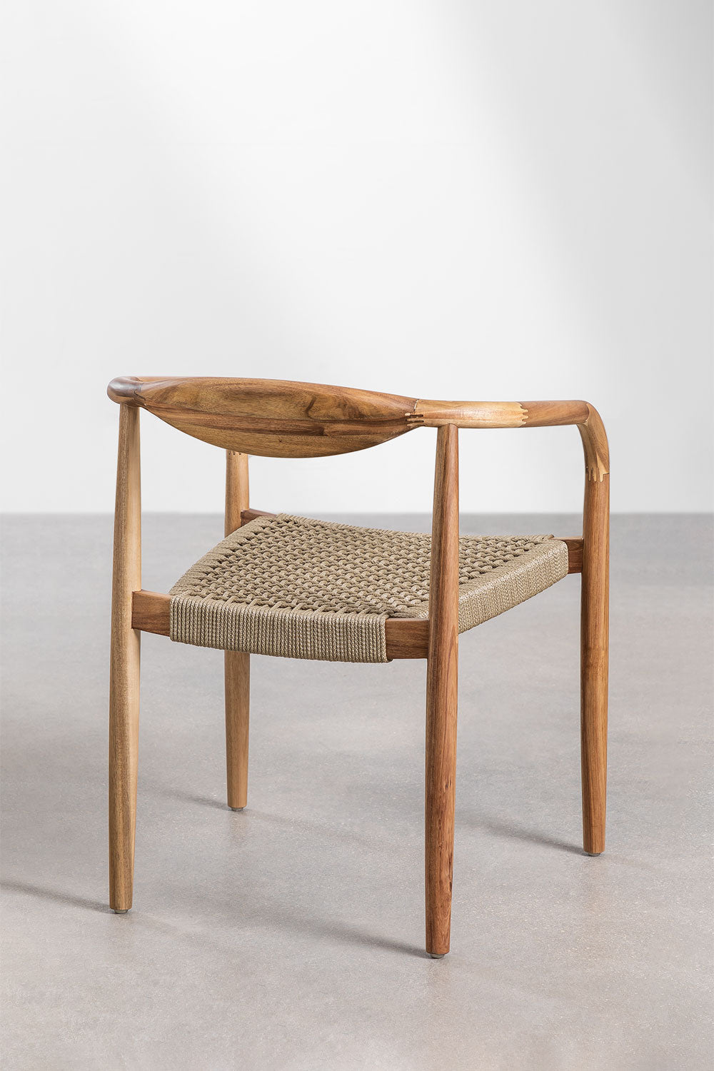 Teak dining chair Bull – boho furniture handcrafted in Bali by BaliSouk (vue 3) – set of 2