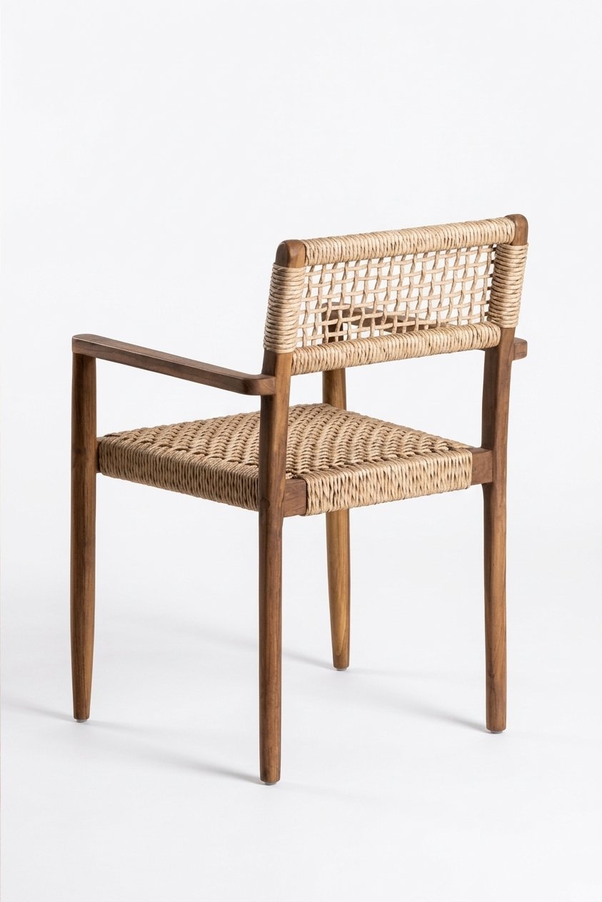 Teak dining chair Raco – boho furniture handcrafted in Bali by BaliSouk