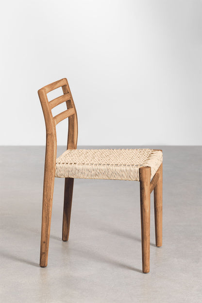 Teak dining chair Napoleon – boho furniture handcrafted in Bali by BaliSouk