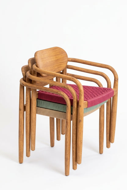 Teak dining chair Raisa Rope – boho furniture handcrafted in Bali by BaliSouk