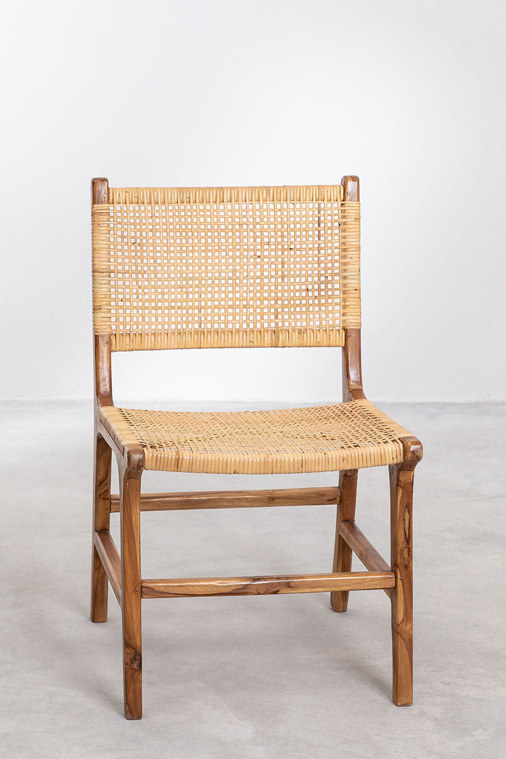 Teak dining chair Roxy Weave Rattan – boho furniture handcrafted in Bali by BaliSouk (vue 2)