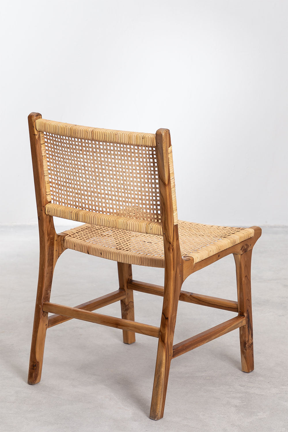 Teak dining chair Roxy Weave Rattan – boho furniture handcrafted in Bali by BaliSouk (vue 4)
