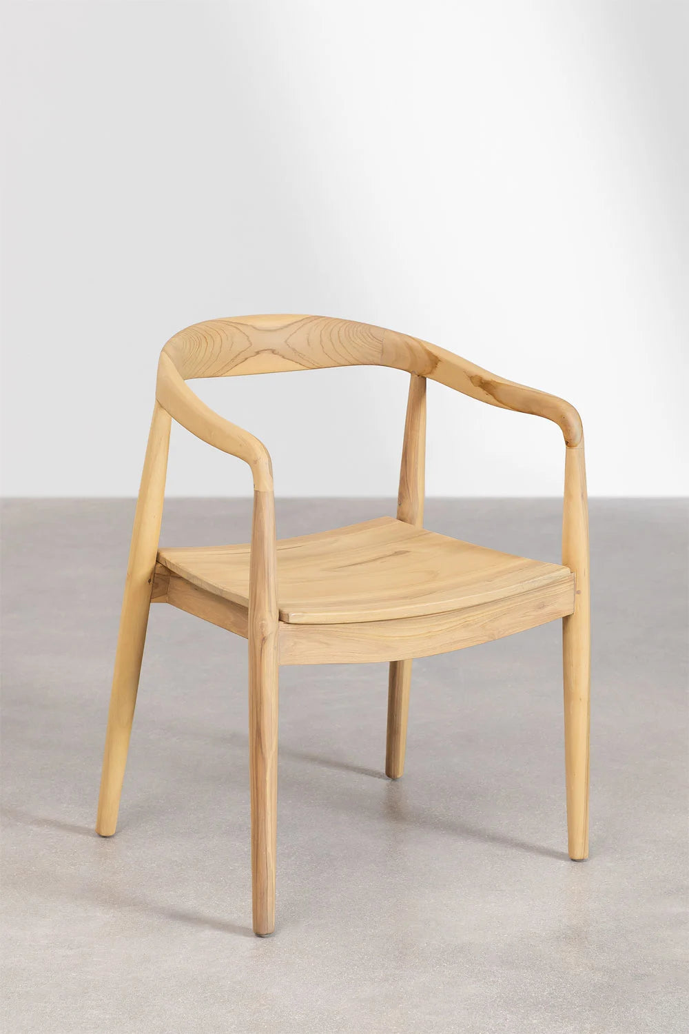 Teak dining chair Selly – boho furniture handcrafted in Bali by BaliSouk (vue 2)