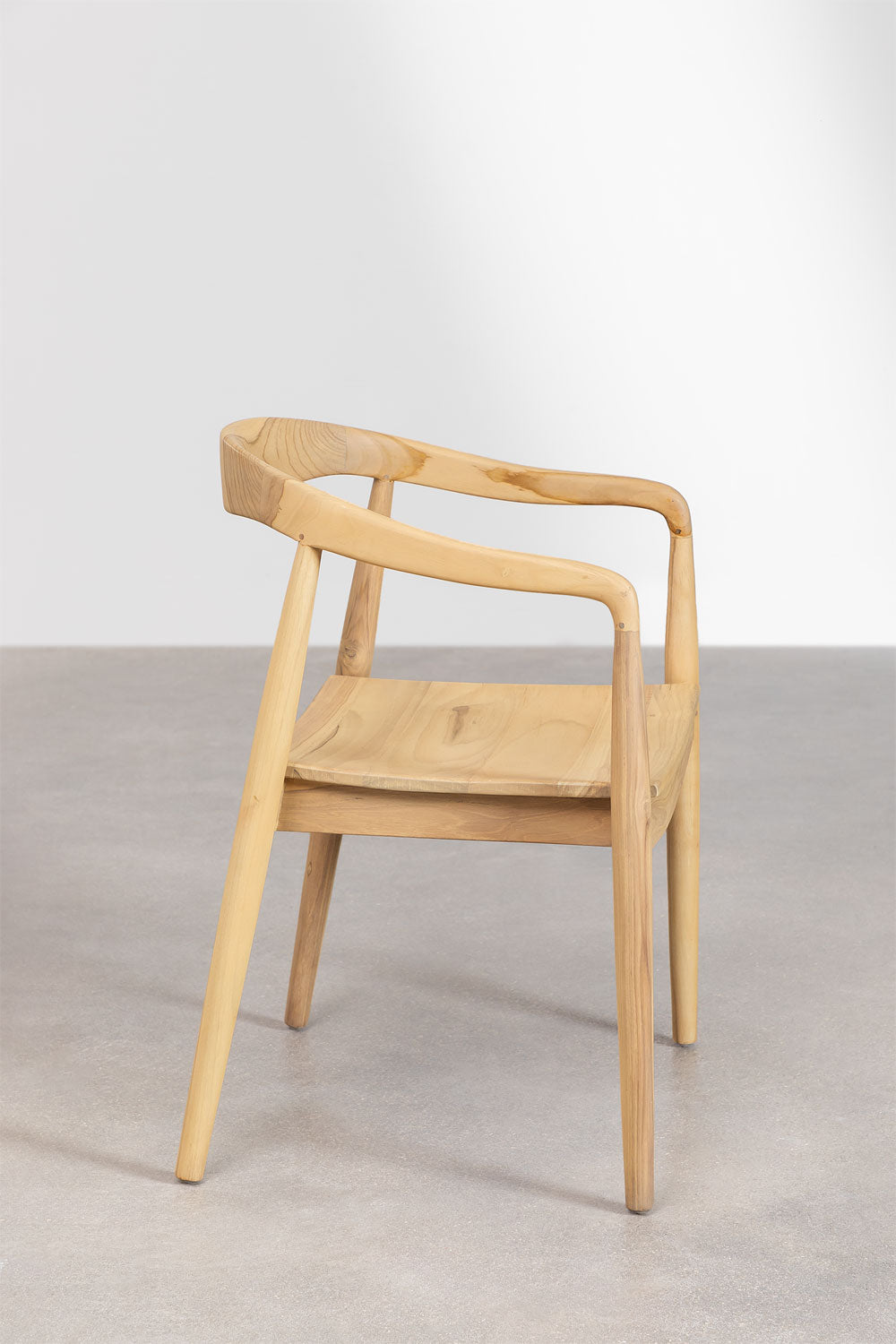 Teak dining chair Selly – boho furniture handcrafted in Bali by BaliSouk (vue 3)