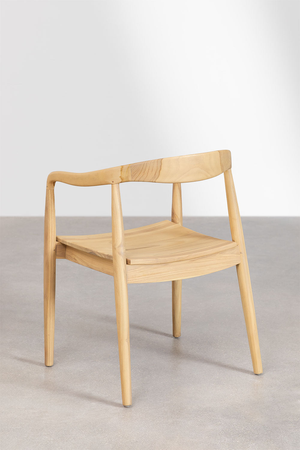 Teak dining chair Selly – boho furniture handcrafted in Bali by BaliSouk (vue 4)