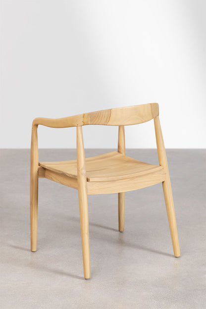 Teak dining chair Selly – boho furniture handcrafted in Bali by BaliSouk (vue 4)