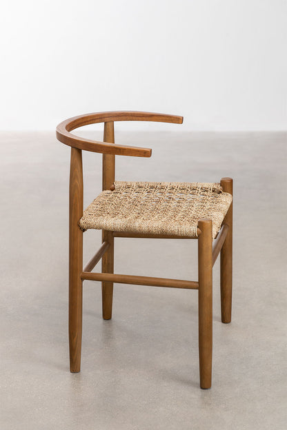 Teak dining chair Tanduk Small – boho furniture handcrafted in Bali by BaliSouk (vue 2)