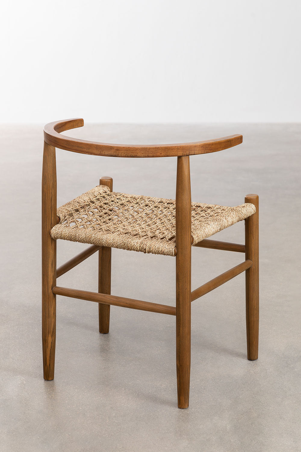 Teak dining chair Tanduk Small – boho furniture handcrafted in Bali by BaliSouk (vue 3)