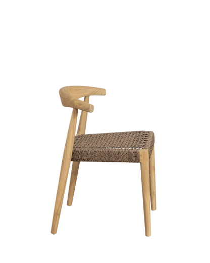 Teak dining chair Tanduk – boho furniture handcrafted in Bali by BaliSouk – set of 2