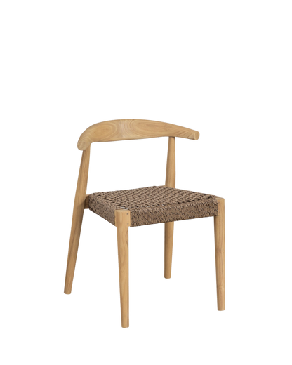 Teak dining chair Tanduk – boho furniture handcrafted in Bali by BaliSouk (vue 3)