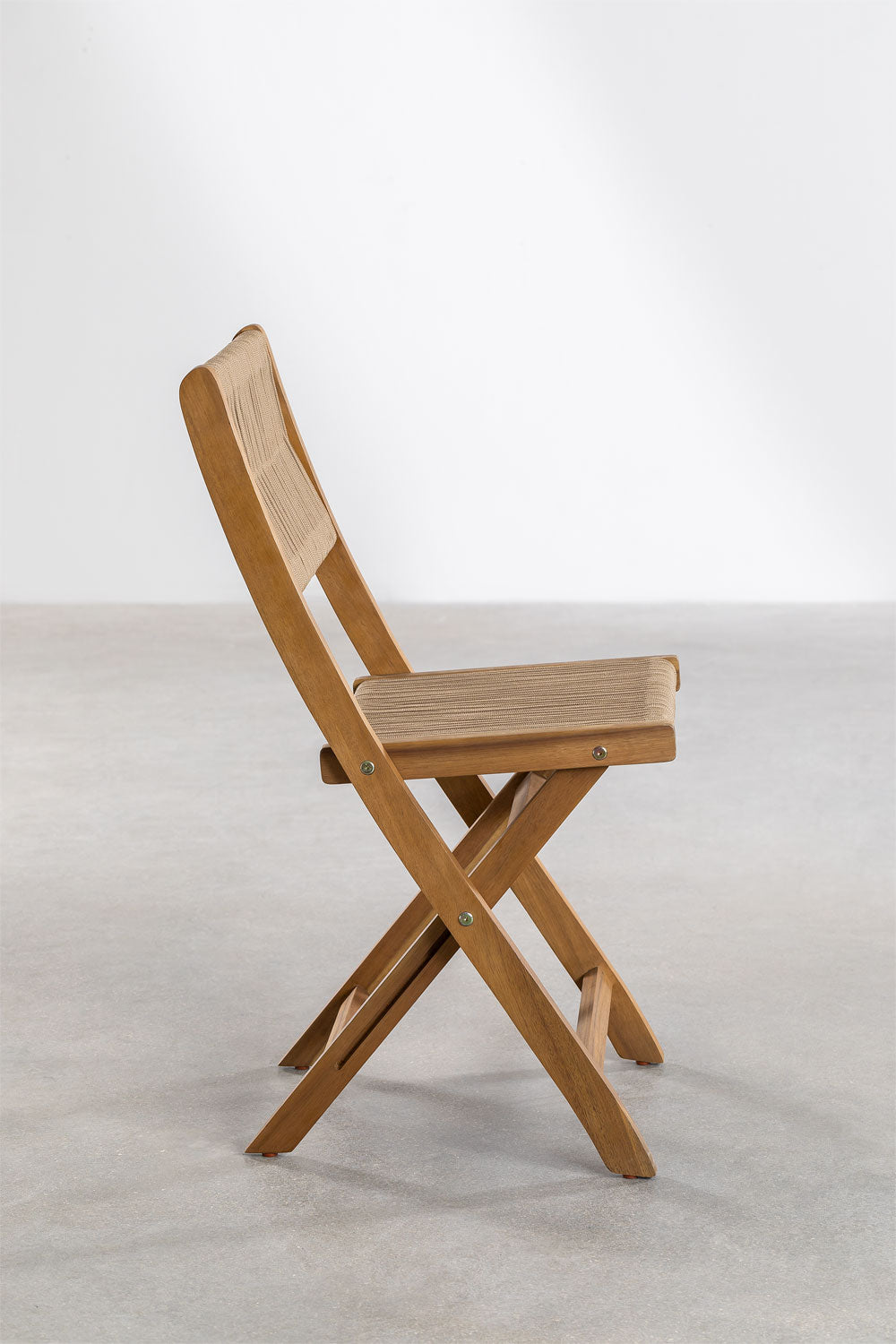 Teak dining chair Natural Rope – boho furniture handcrafted in Bali by BaliSouk (vue 2)
