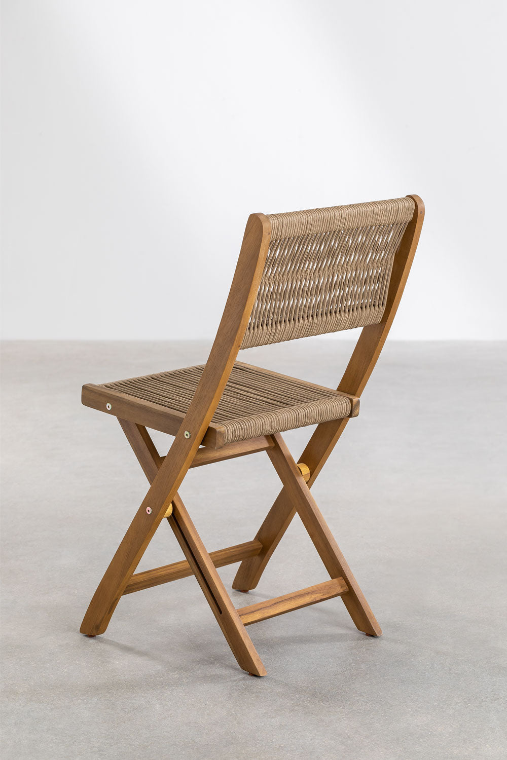 Teak dining chair Natural Rope – boho furniture handcrafted in Bali by BaliSouk (vue 3)
