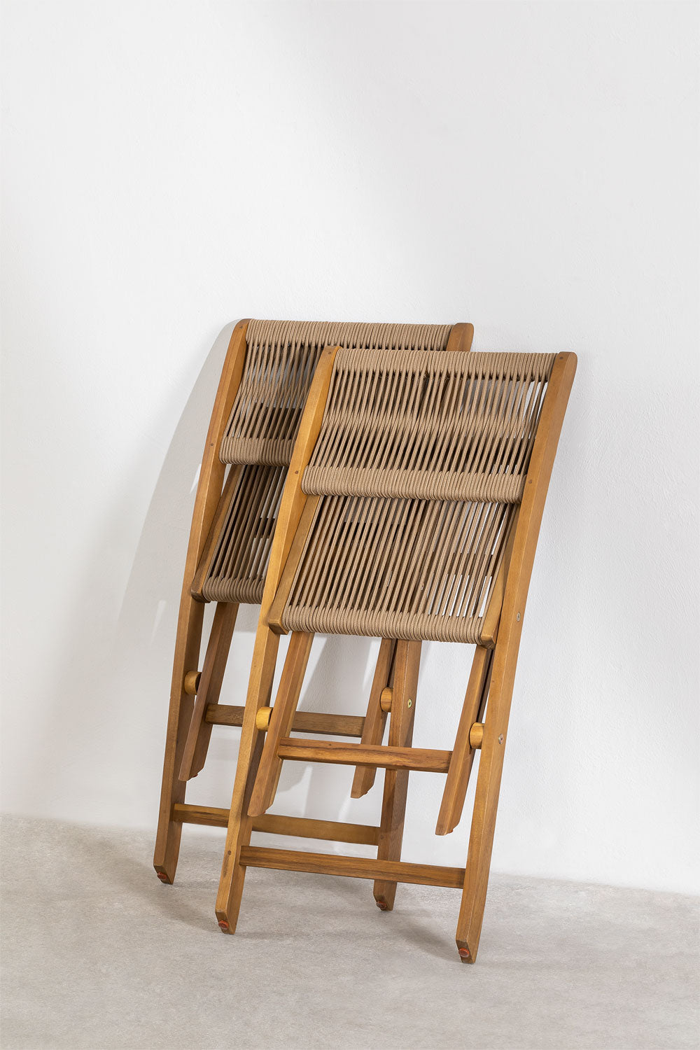 Teak dining chair Natural Rope – boho furniture handcrafted in Bali by BaliSouk (vue 4)