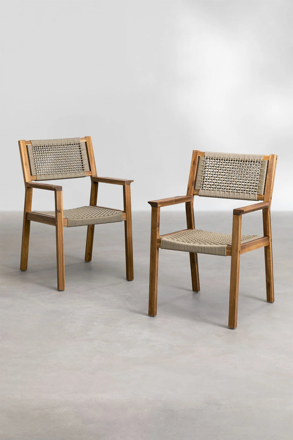 Teak dining chair Roxy Lux Rope – boho furniture handcrafted in Bali by BaliSouk