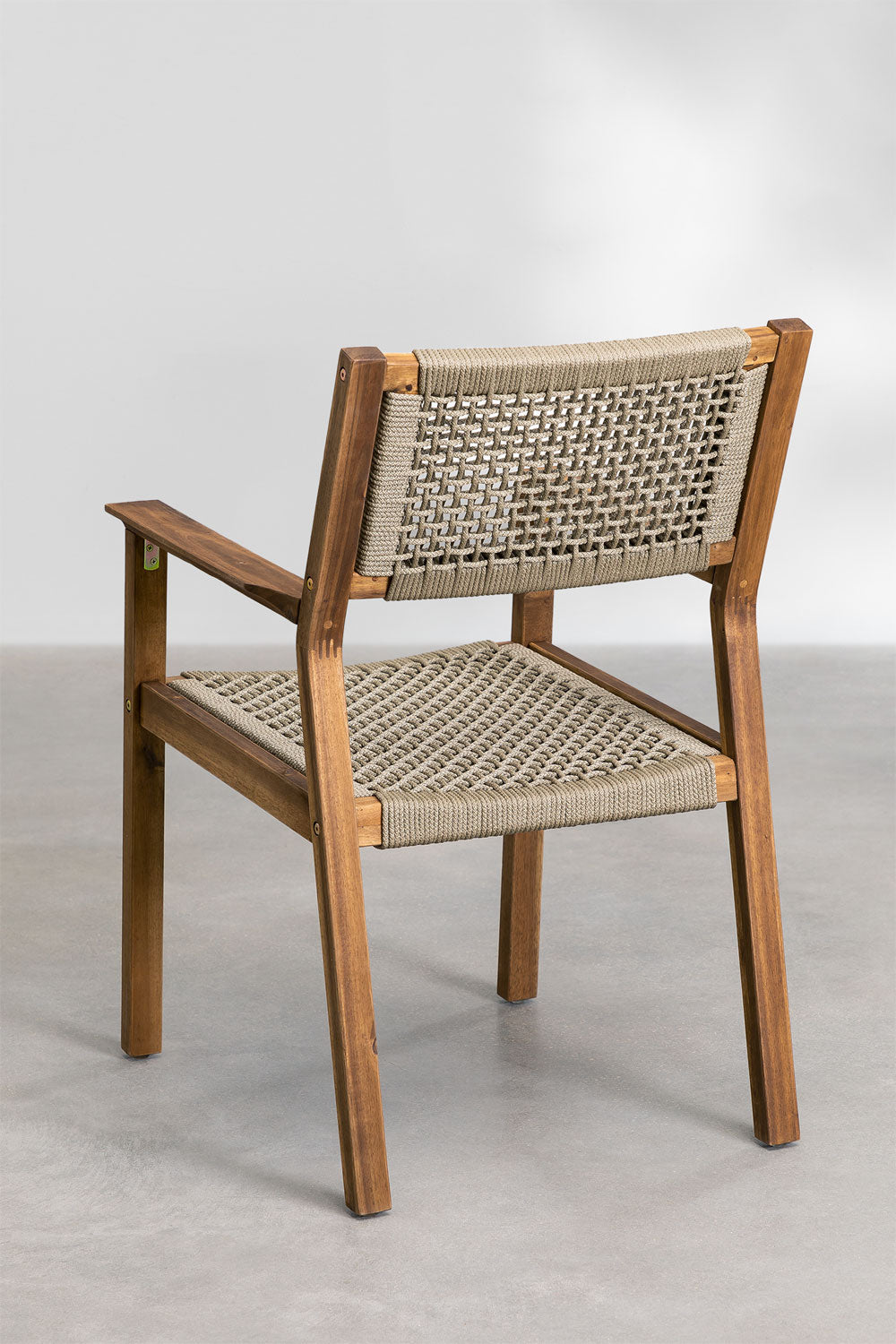 Teak dining chair Roxy Lux Rope – boho furniture handcrafted in Bali by BaliSouk (vue 2)