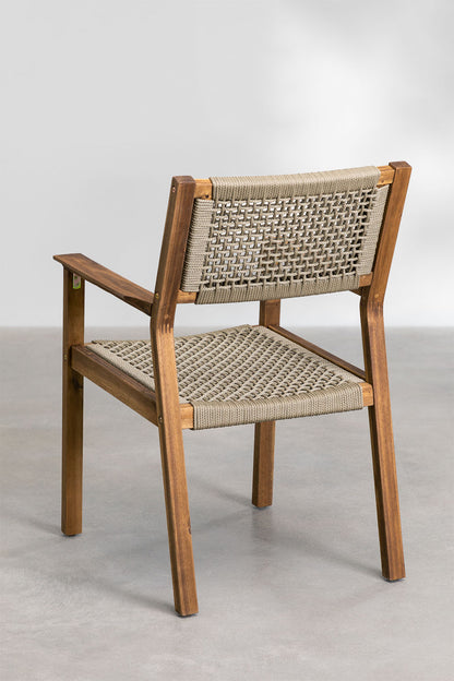 Teak dining chair Roxy Lux Rope – boho furniture handcrafted in Bali by BaliSouk (vue 2)