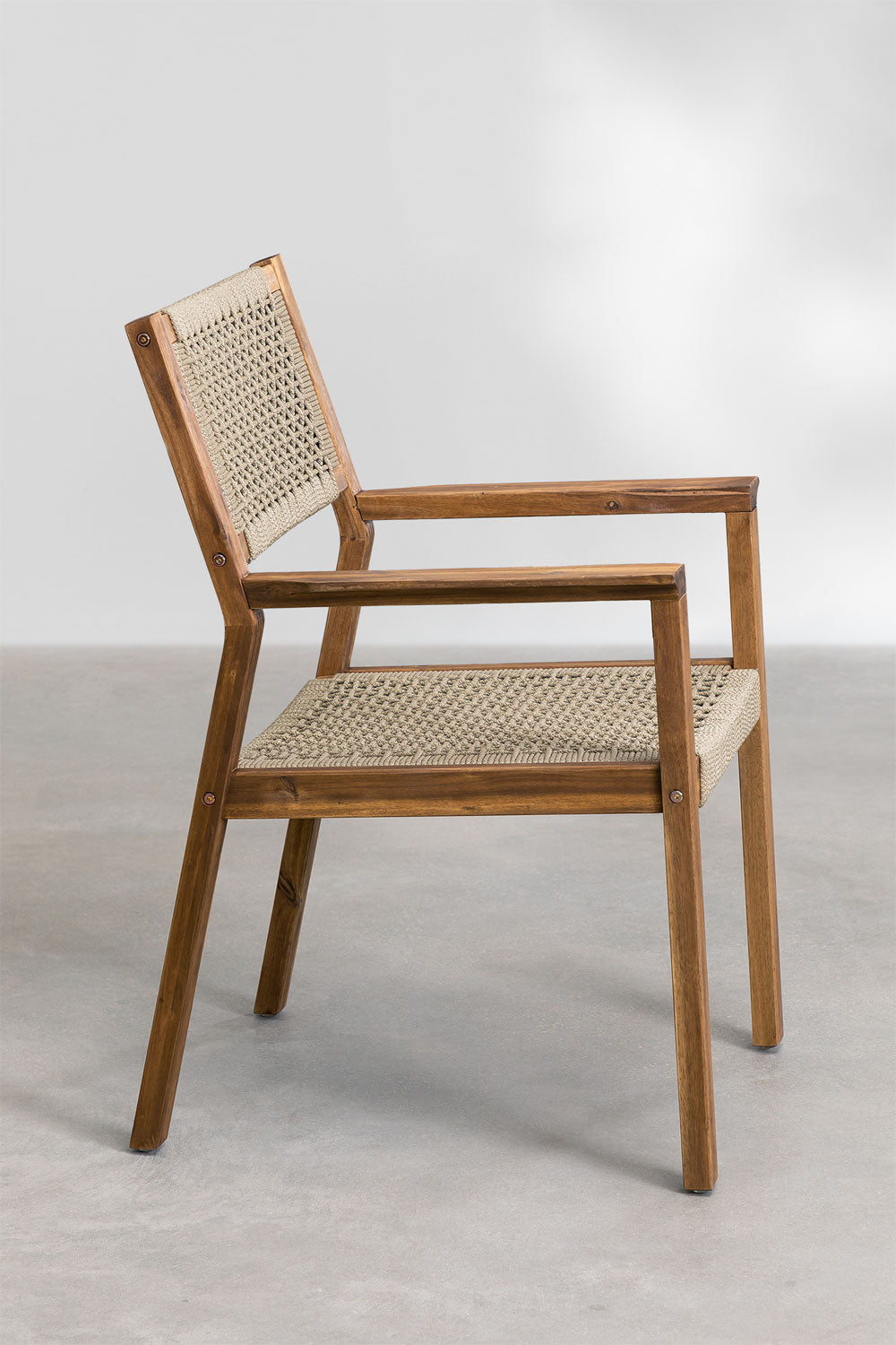 Teak dining chair Roxy Lux Rope – boho furniture handcrafted in Bali by BaliSouk (vue 4)