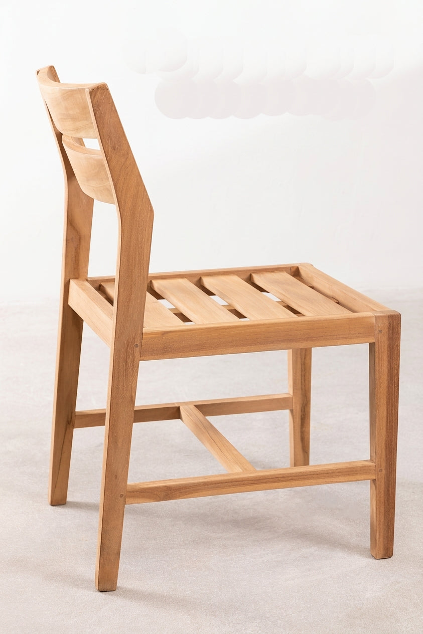 Teak dining chair Lara – boho furniture handcrafted in Bali by BaliSouk (vue 3)