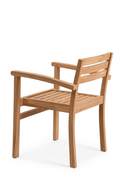 Teak dining chair Oot – boho furniture handcrafted in Bali by BaliSouk (vue 3)