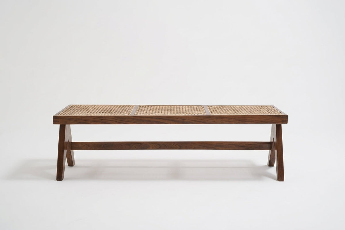 Teak bench Tokyo 3 Seat – boho furniture handcrafted in Bali by BaliSouk (vue 3) – set of 2