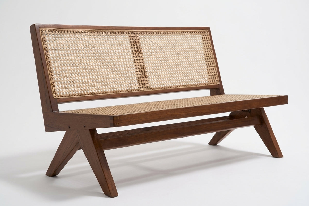 Teak bench Tokyo 2 Seat – boho furniture handcrafted in Bali by BaliSouk (vue 2)