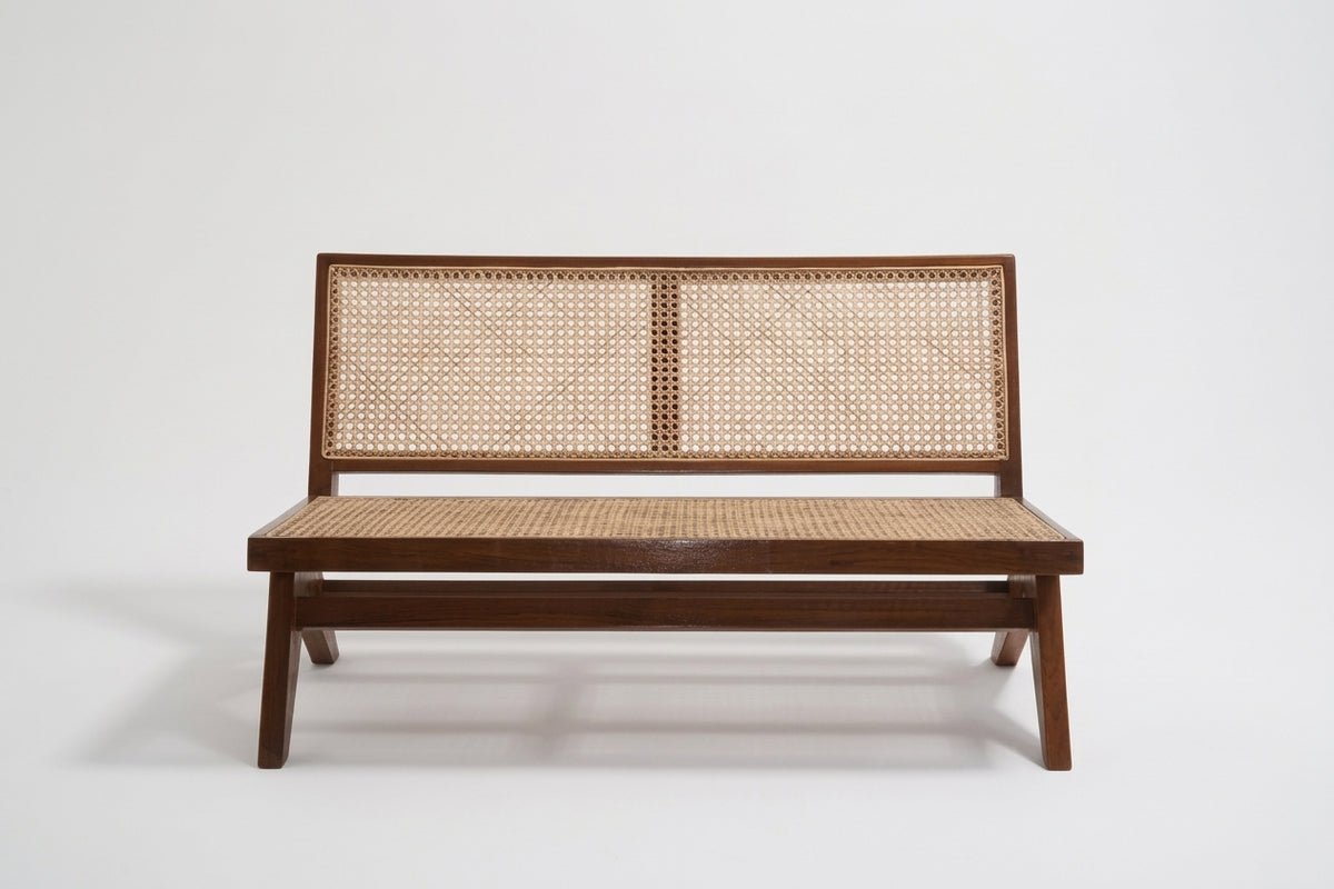 Teak bench Tokyo 2 Seat – boho furniture handcrafted in Bali by BaliSouk (vue 3)