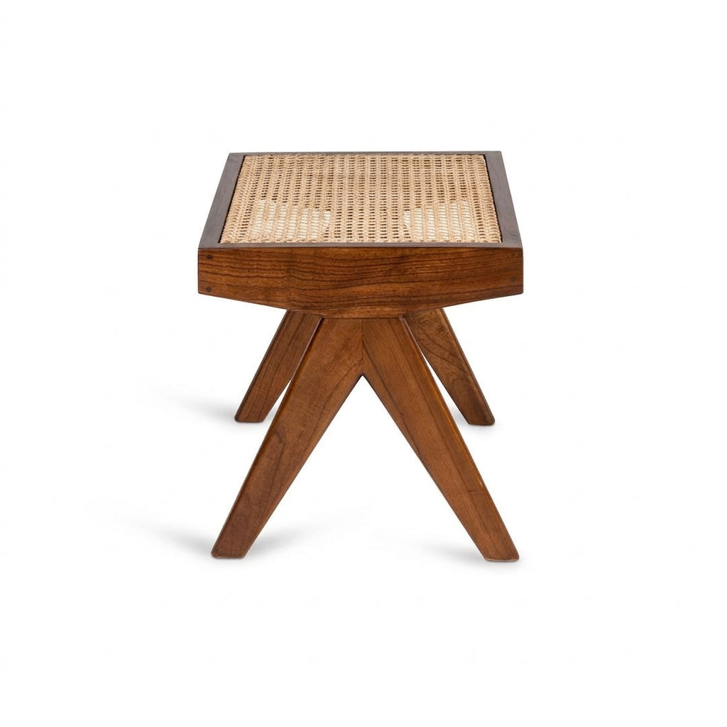 Teak stool Tokyo – boho furniture handcrafted in Bali by BaliSouk (vue 2)