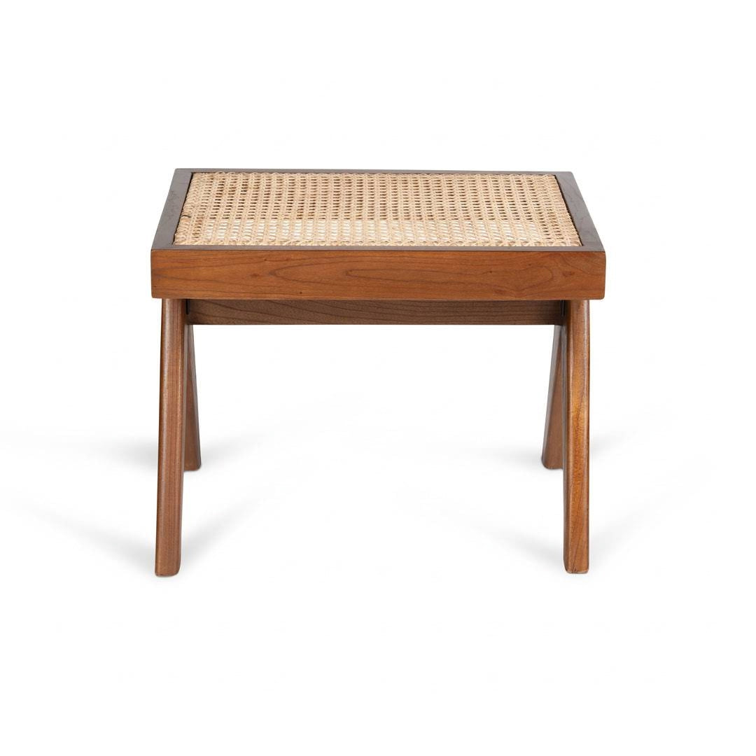 Teak stool Tokyo – boho furniture handcrafted in Bali by BaliSouk (vue 3)