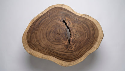 Teak coffee table Round Suar Slice – boho furniture handcrafted in Bali by BaliSouk (vue 5)