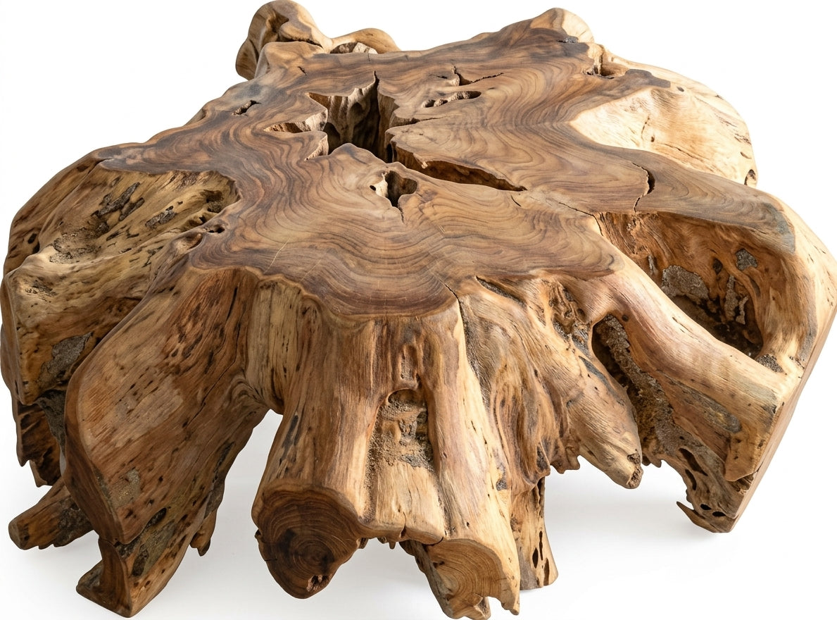 Teak coffee table Teak Root – boho furniture handcrafted in Bali by BaliSouk (vue 2)