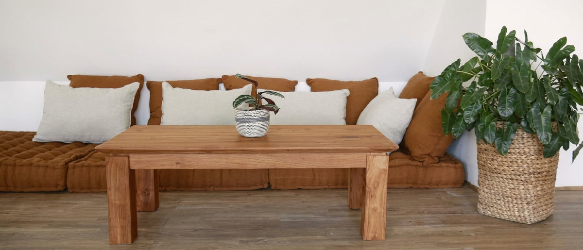 Teak coffee table Justin – boho furniture handcrafted in Bali by BaliSouk (vue 2)