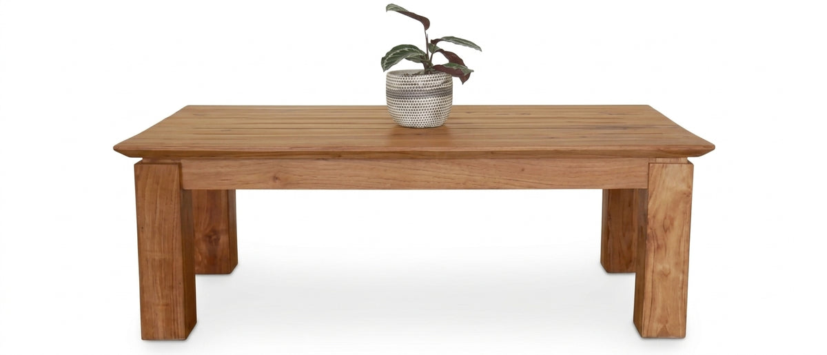 Teak coffee table Justin – boho furniture handcrafted in Bali by BaliSouk (vue 3)