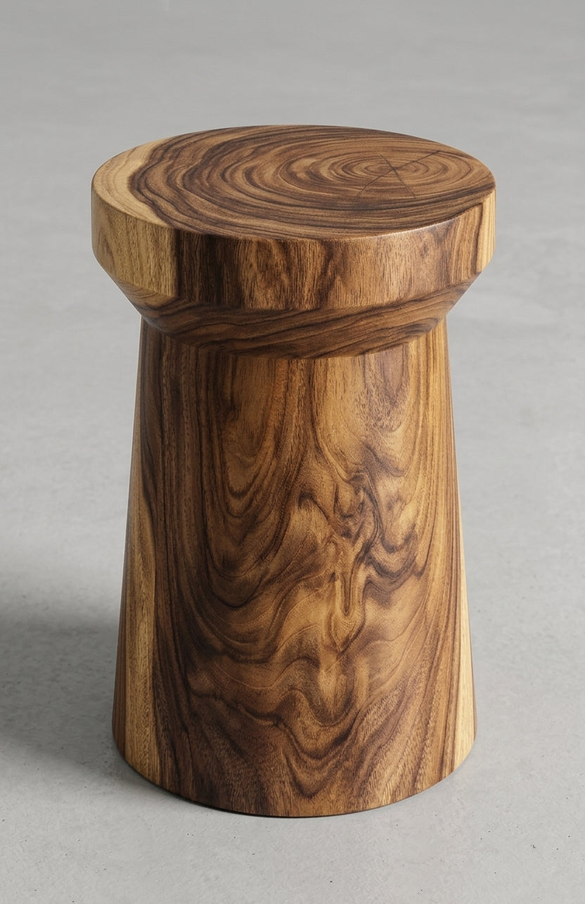 Suar stool Tee – boho furniture handcrafted in Bali by BaliSouk (vue 2) – set of 2