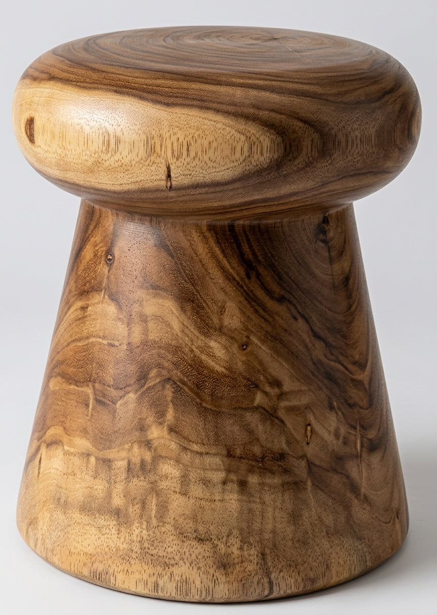 Suar stool Mushroom – boho furniture handcrafted in Bali by BaliSouk (vue 2)