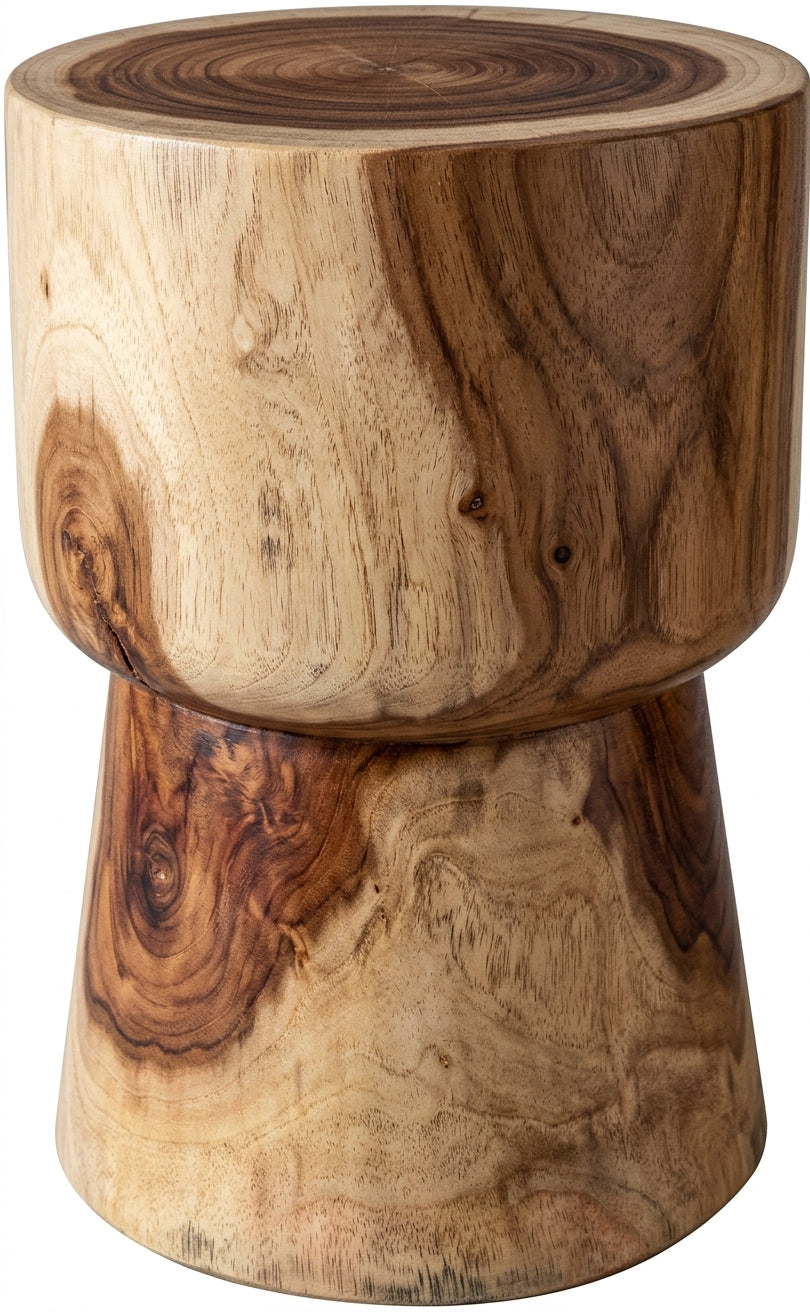 Suar stool Bulb – boho furniture handcrafted in Bali by BaliSouk (vue 2)