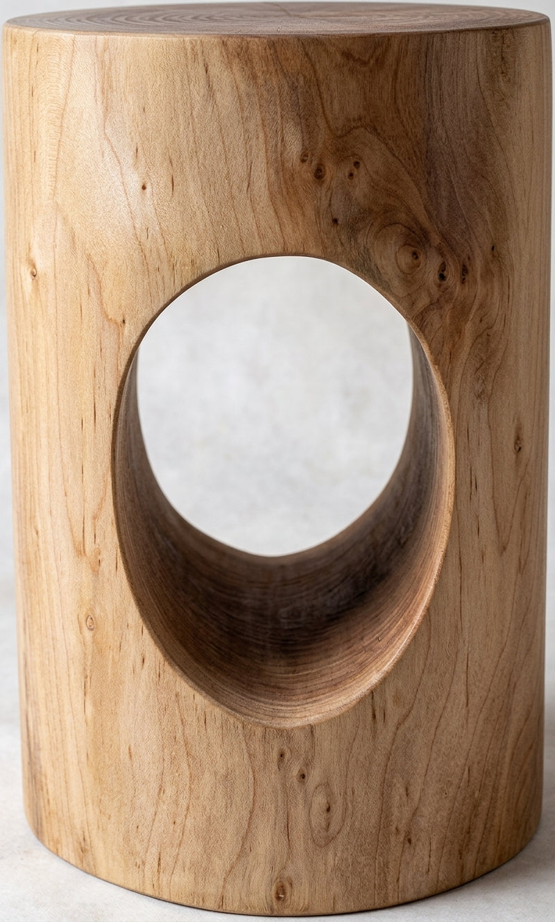 Suar stool Hole – boho furniture handcrafted in Bali by BaliSouk