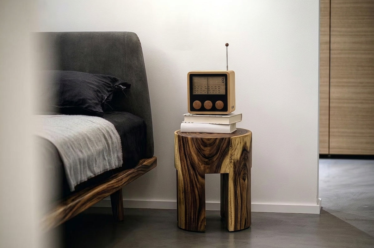 Suar stool Gigit – boho furniture handcrafted in Bali by BaliSouk