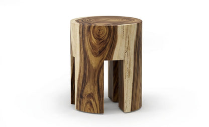 Suar stool Gigit – boho furniture handcrafted in Bali by BaliSouk (vue 2) – set of 2