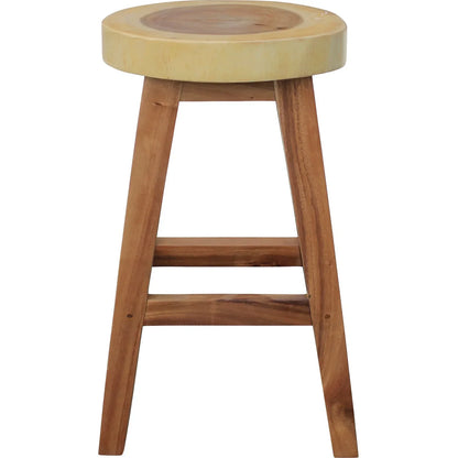 Suar stool Slice – boho furniture handcrafted in Bali by BaliSouk (vue 2) – set of 2