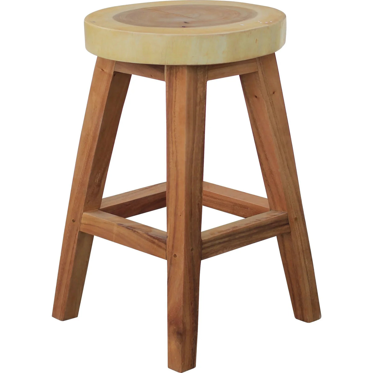 Suar stool Slice – boho furniture handcrafted in Bali by BaliSouk (vue 3)
