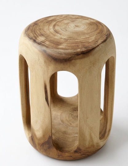 Suar stool Lubang – boho furniture handcrafted in Bali by BaliSouk – set of 2