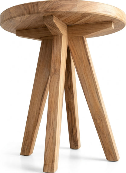 Teak stool Sally – boho furniture handcrafted in Bali by BaliSouk