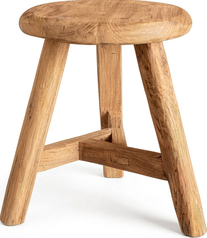 Teak stool Arno – boho furniture handcrafted in Bali by BaliSouk (vue 4) – set of 2