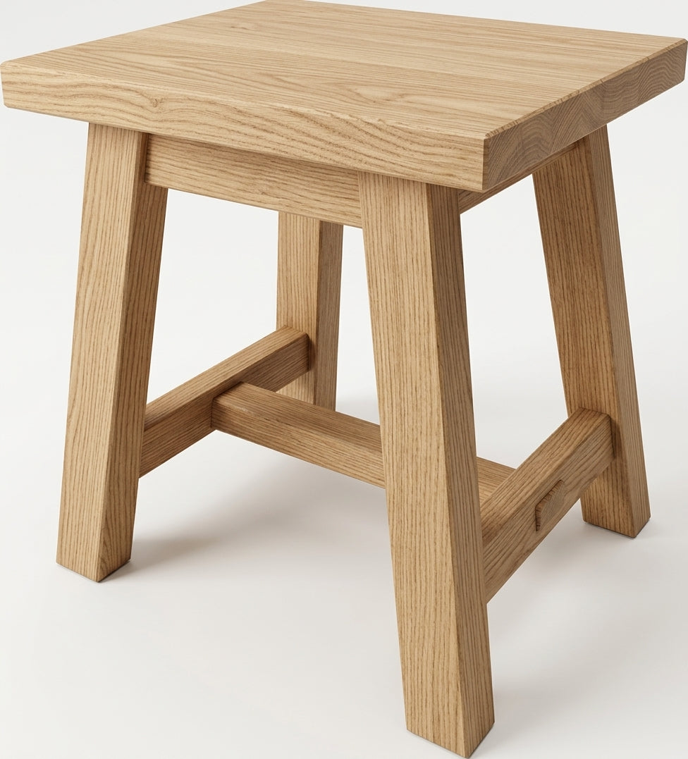 Teak stool Karu – boho furniture handcrafted in Bali by BaliSouk (vue 2)